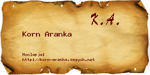 Korn Aranka névjegykártya